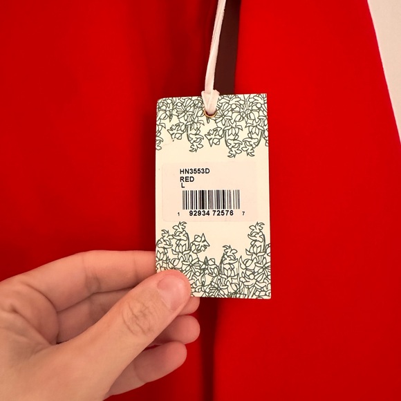 Tuckernuck Hyacinth House Elegant Red and Pink Metallic Fringe Tiered Dress - Picture 7 of 12